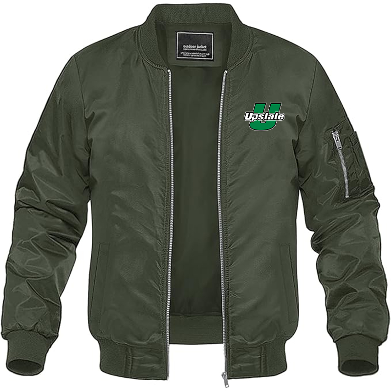 Men's  USC Upstate Spartans Lightweight Bomber Jacket Windbreaker Softshell Varsity Jacket Coat